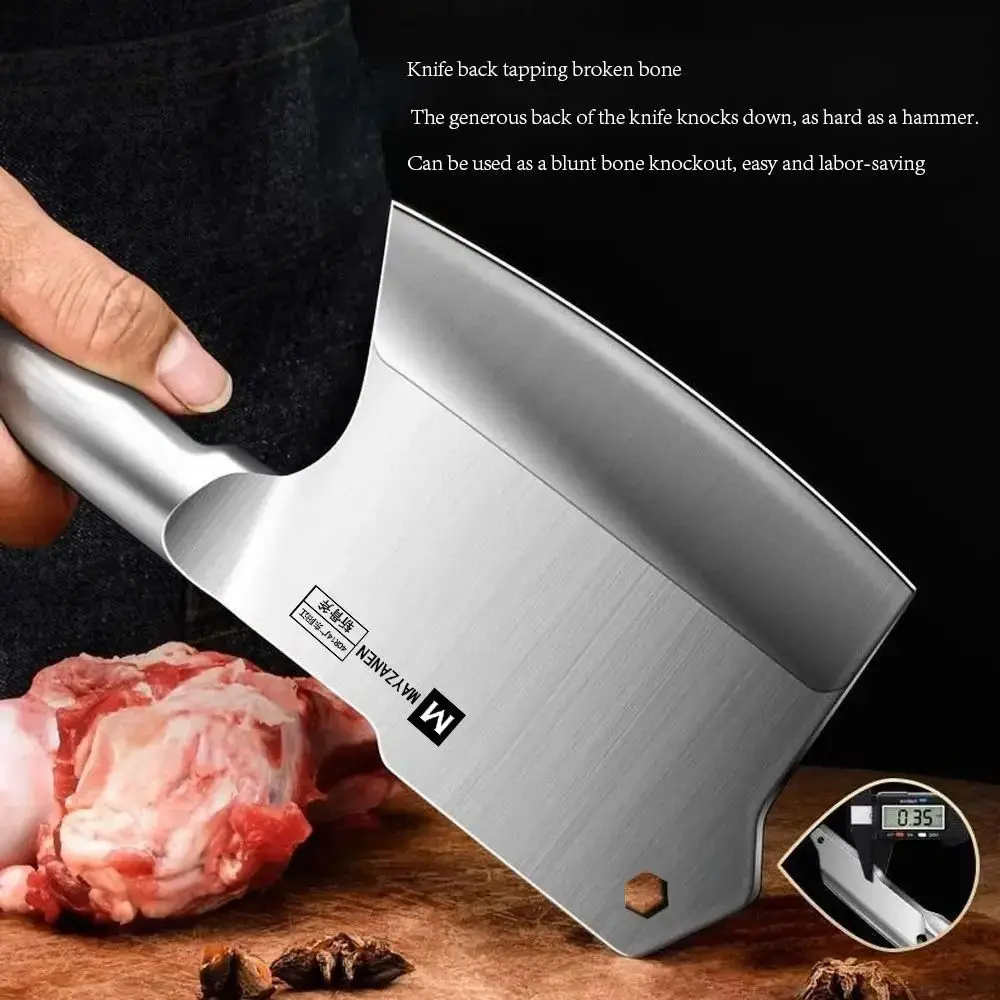 Bone Chopping Knife Meat Cleaver Anti-Slip Handle Heavy Duty Stainless Steel Cleaver Knife Cutting Bone For Kitchen/Restaurant