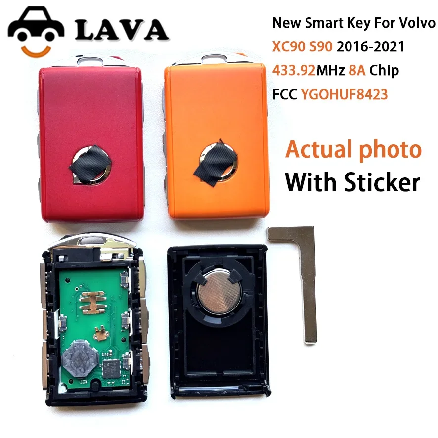 LAVA Key New Smart Key PN 32256980 FCC YGOHUF8423 434 MHZ 8A Chip For Volvo Car Key XC90 S90 2016-2021 Keyless Go