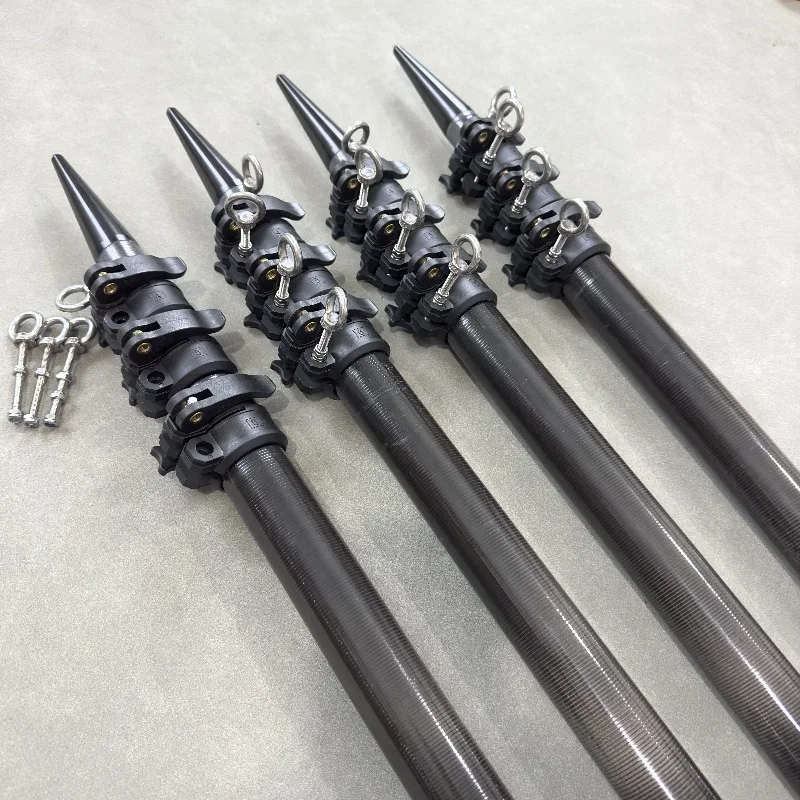 Varilla de pescar retráctil de fibra de carbono pura, Base de 15 de marzo, 1,5 ", con accesorios para Kayak