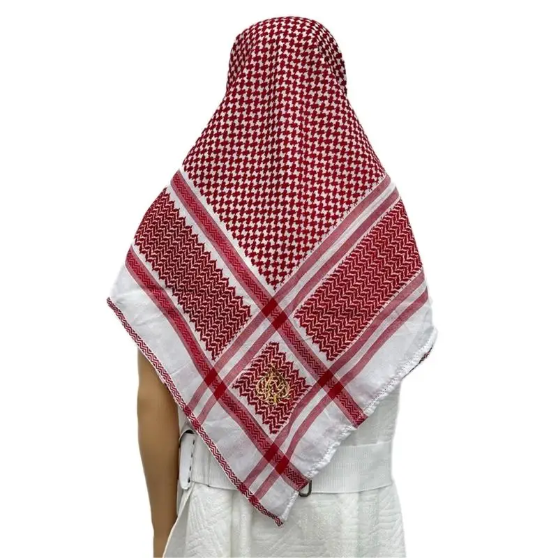 39BD Traditional Arab Keffiyeh Jacquard Headwrap for Adult Everyday and Theme Event