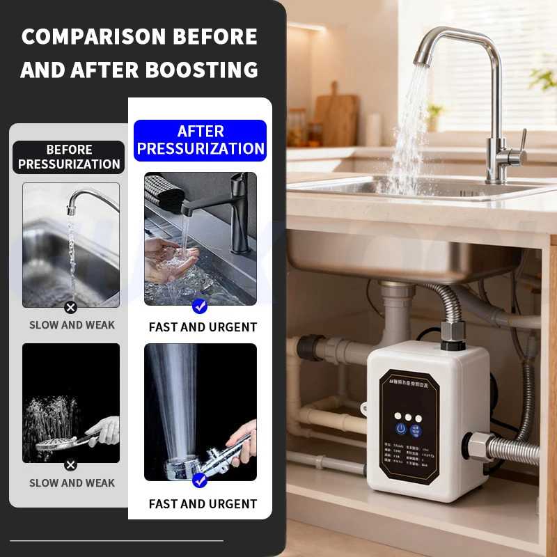 Hand/automatic Integrated Booster Pump Small Household Fully Automatic Silent Supercharger Solar Water Heater Tap Water Booster