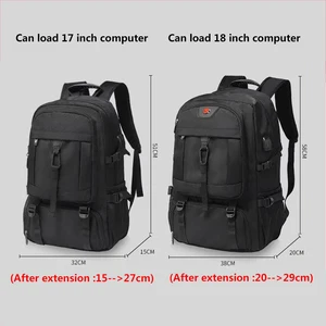 Large impermeable travel backpack for men, separate shoe compartment, business bag, outdoor sports, black storage backpacks, 50L, 80L 8 Main Sales Backpack Bag - №2