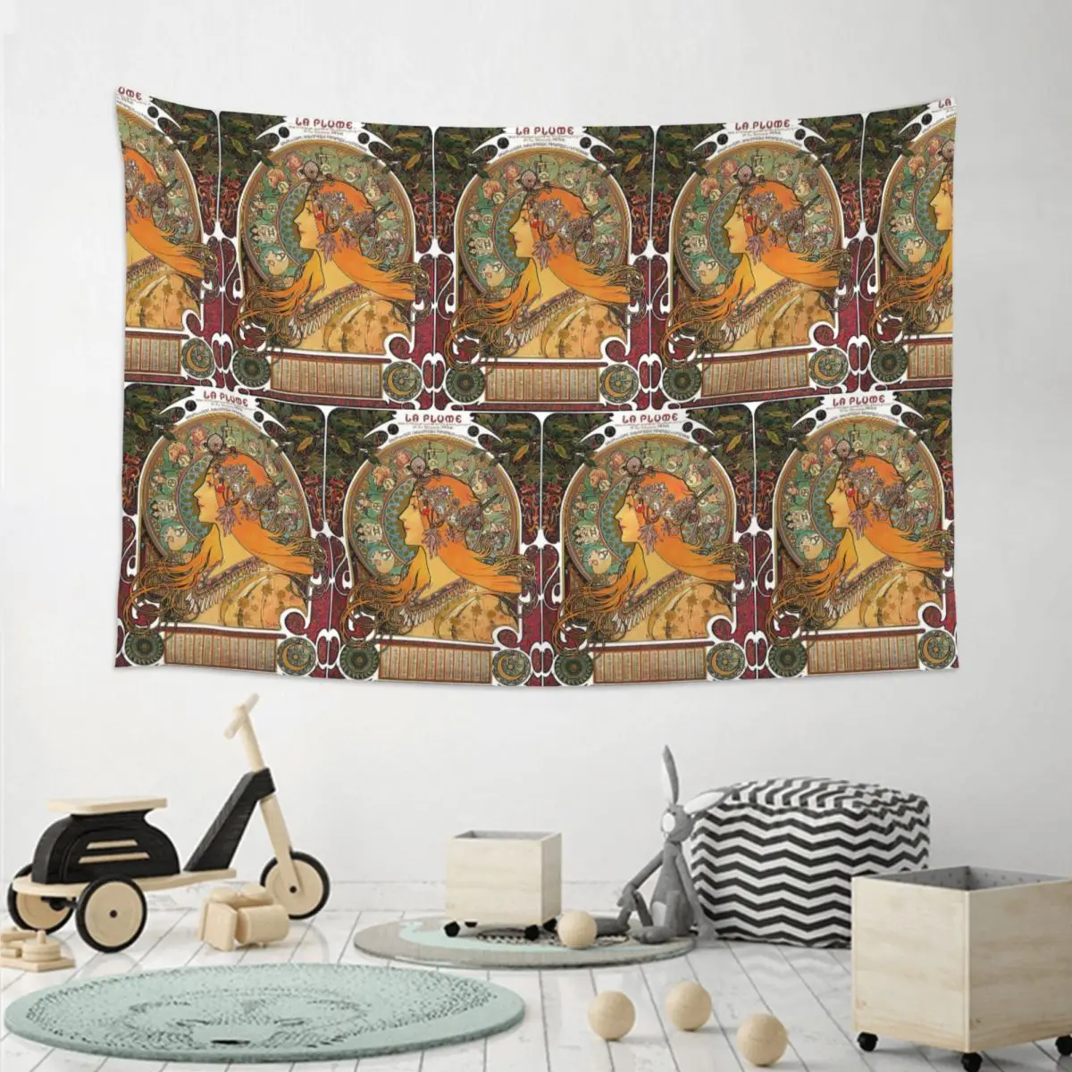 Zodiac (Original Version), By Alphonse Mucha (1896) ORIGINAL COLORS Tapestry Funny Wall Hanging Aesthetic Home Decor Tapestries