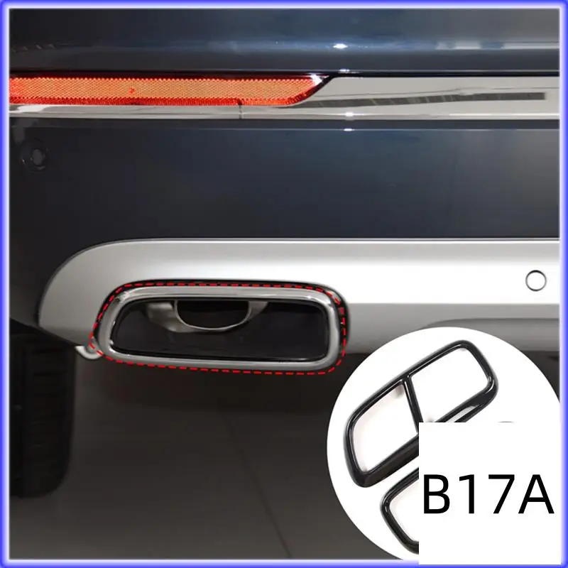 

BT-Black Stainless Steel Pipe Throat Exhaust Outputs Tail Frame Trim Cover For Volvo XC90 Exterior Parts Accessories 2Pcs