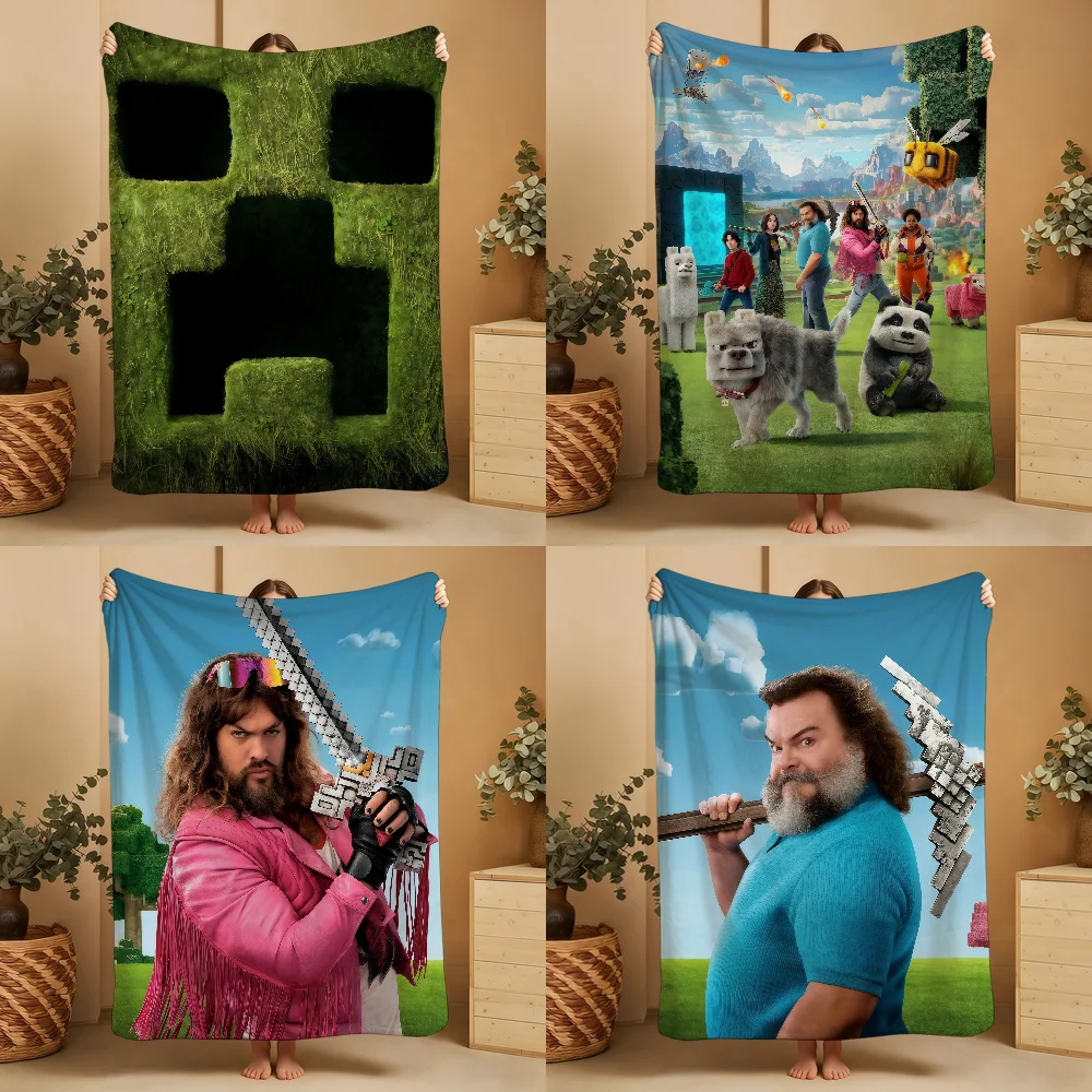 MOVIE A M-MinecraftS-ES Movie Blanket Throw Super Cosy Plush Living Room Sofa Couch Childish Birthday Gifts