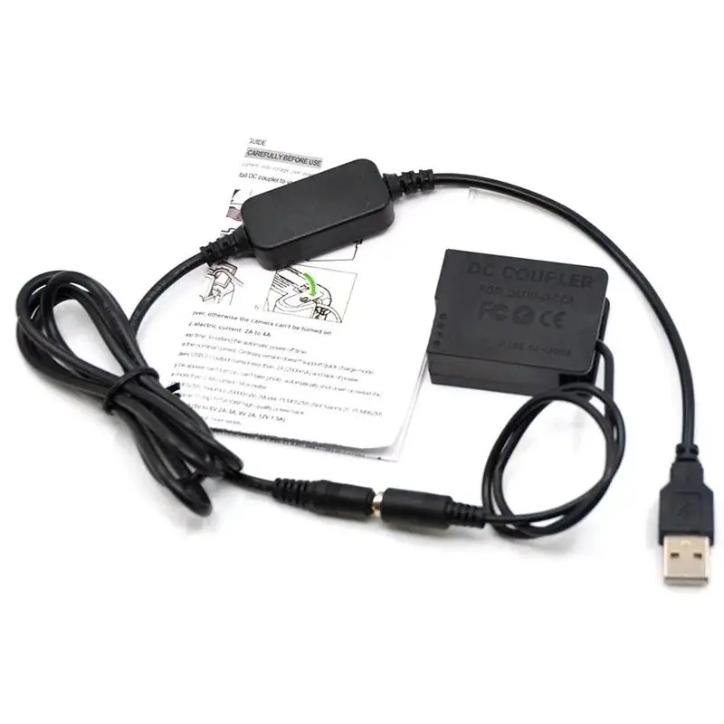 DCC8 DMW-BLC12 Dummy Battery Full Decoded USB Power Cable For Panasonic G80 G81 G85 G5 G6 G7 GX8 FZ200 FZ300 FZ2000 FZ1000