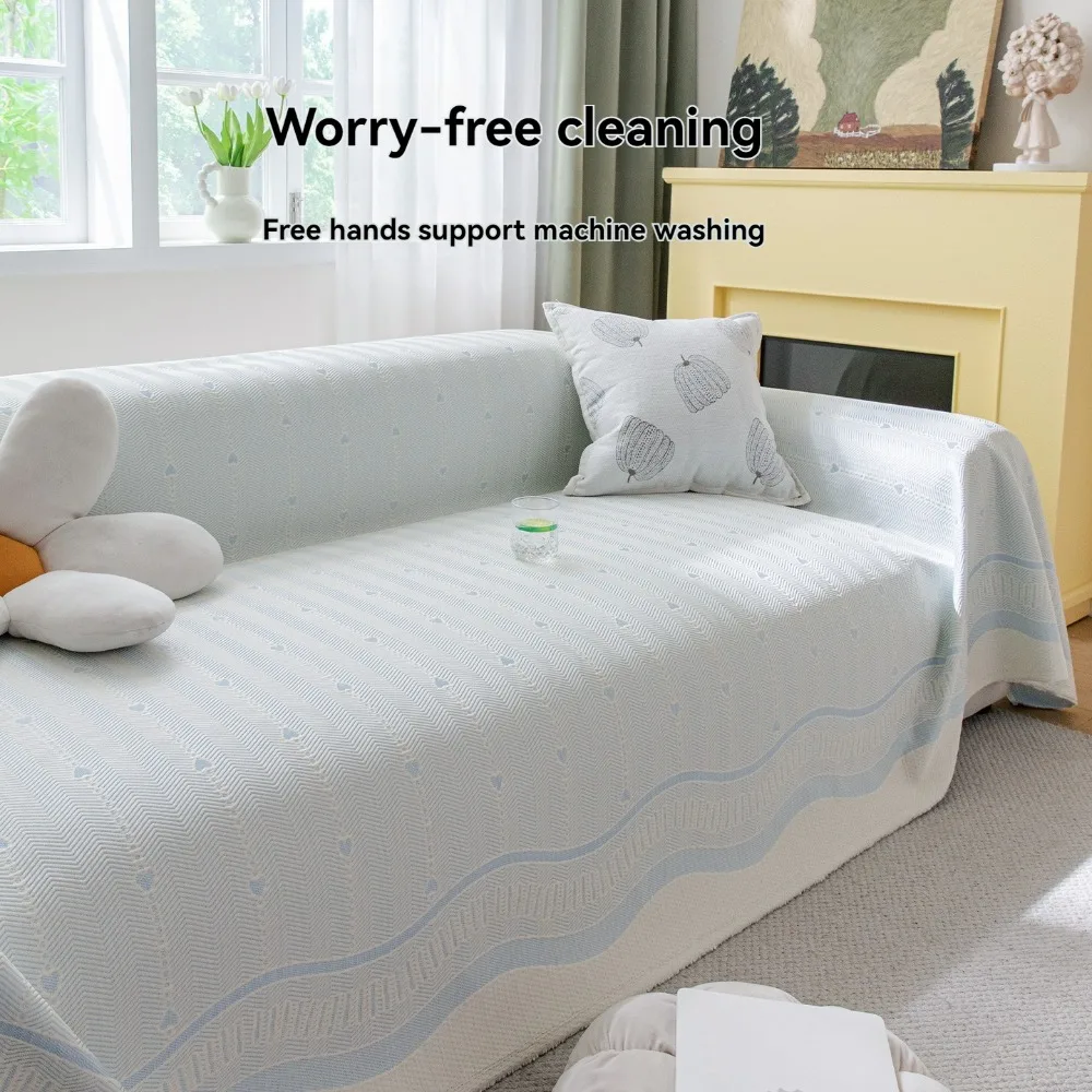 2026 Summer New Cool Touch Ice Silk Sofa Blanket Minimalist One Piece Couch Protector Breathable Slipcover All Season Home Decor