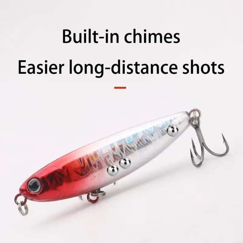 طُعم صيد السمك بوبر مع خطاف ثلاثي المياه المالحة يمشي الكلب مع طعوم صناعية #4