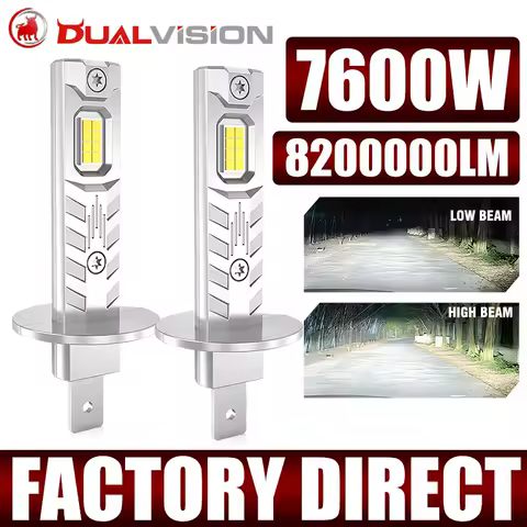 2PCS H1 LED Light 1:1 Mini Auto Headlight Bulb 7600W H7 H4 H11 H8 H9 9005 HB3 9006 HB4 9012 HIR2 1:1 Mini Wireless 12V 24V 6500K
