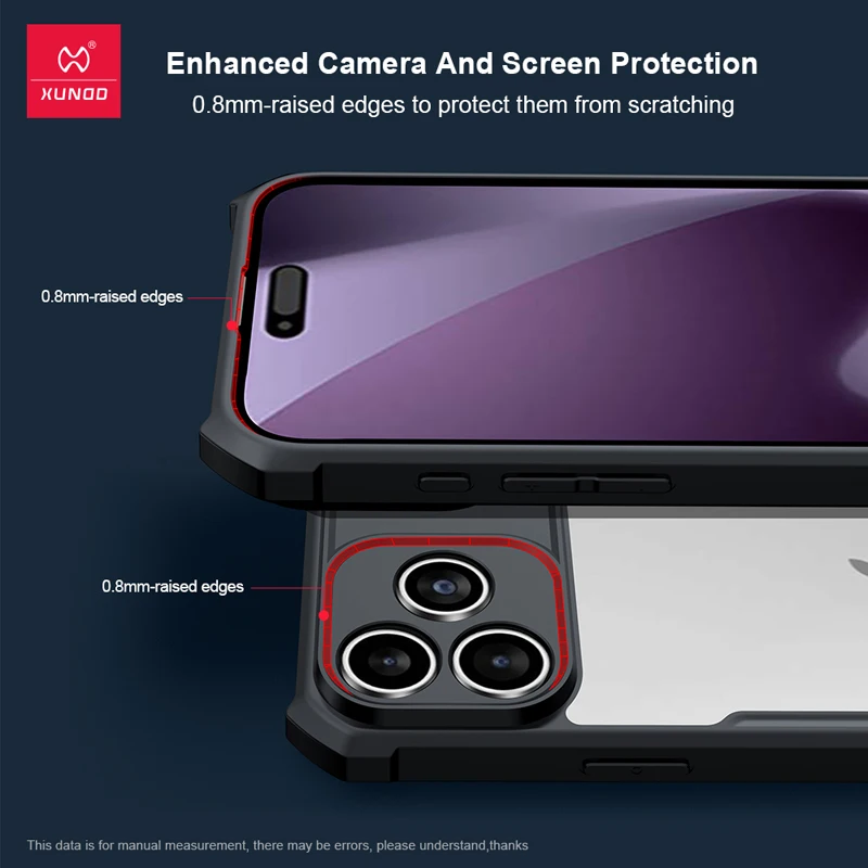 Etui Xundd z poduszkami powietrznymi, odporne na wstrząsy, magnetyczne, przezroczyste, z PC na tylną stronę i ochroną aparatu, do iPhone 17 Pro Max — zdjęcie produktu 3