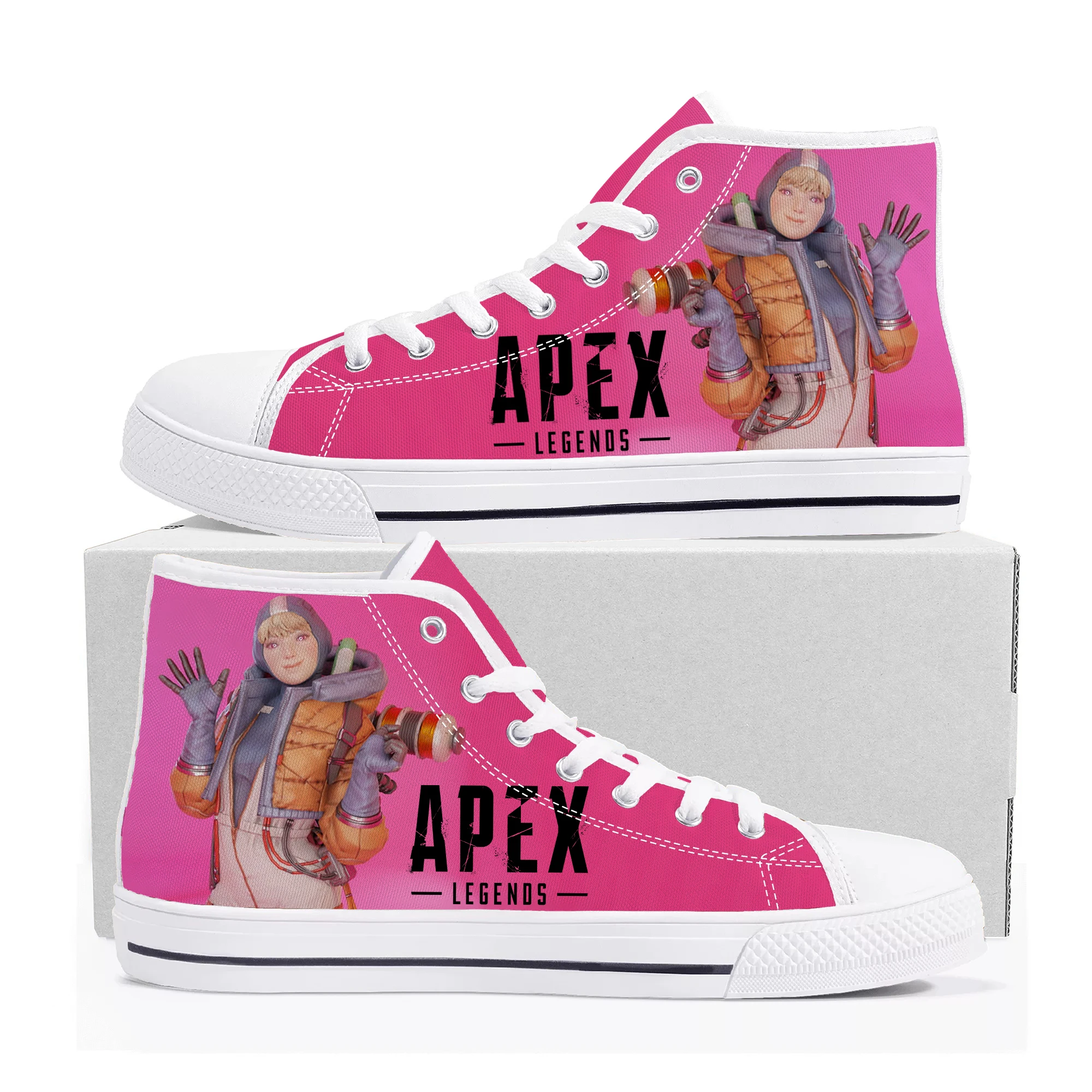 Cartoon Game Apex Legends Wattson High Top Sneakers Mens Womens Teenager High Quality Canvas Shoes Casual Tailor Made Sneaker