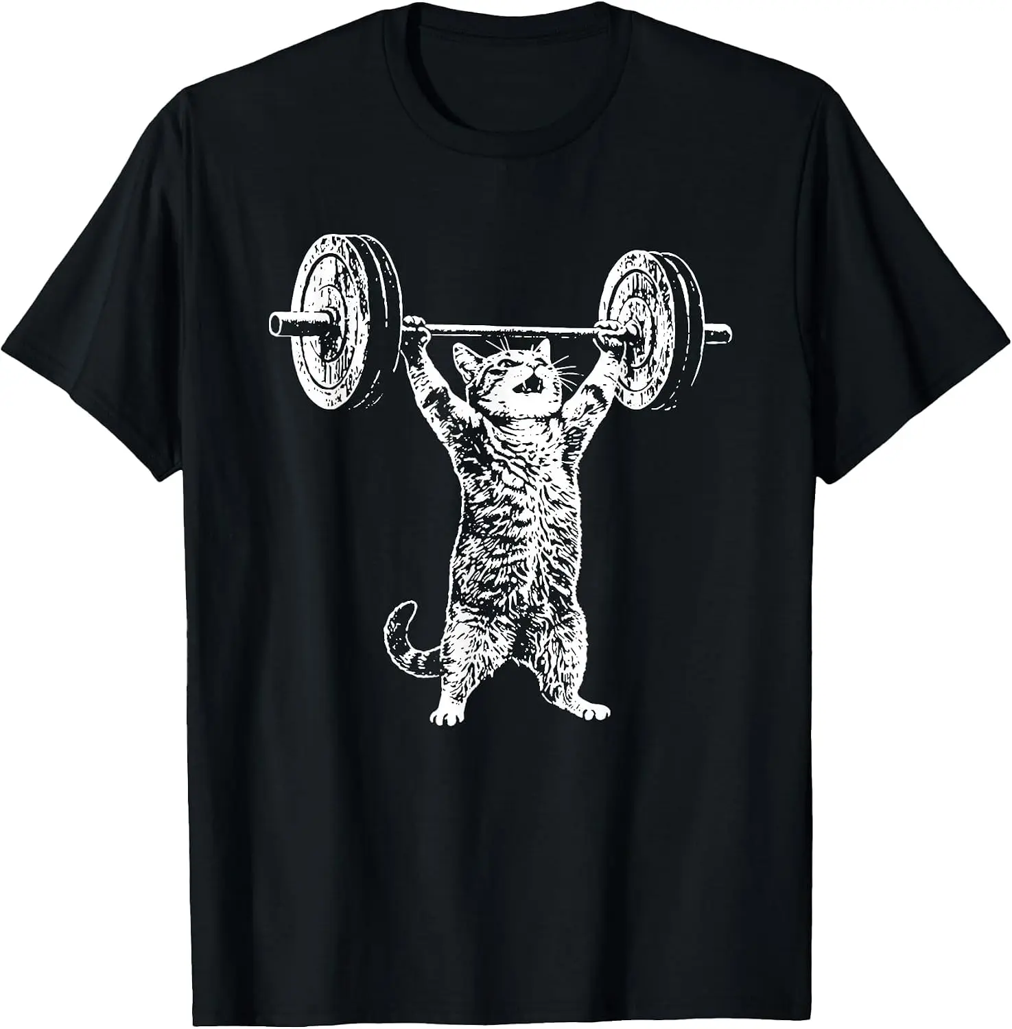 T-Shirt Men T Shirt vintage Cat Pattern Graphic Tee, Funny Cat Print Crew Neck Short-Sleeve Top, Casual Daily Wear Men Cotton T-Shirt