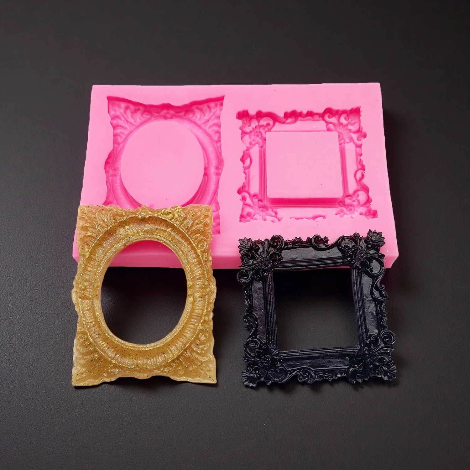 Large Square Frame Hot Pot Cake Decorating Silicone Mold for Epoxy Resin Gypsum Polymer Clay Supplies