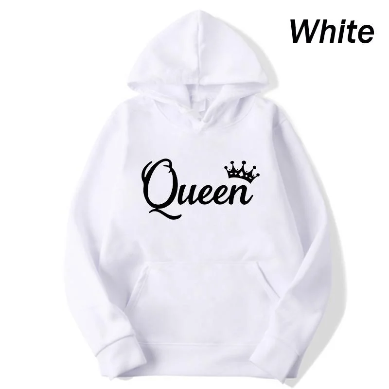 Queen Printed Women's Hoodies Spring Autumn Fashion Hooded Pockets Casual Streetwear Female Sweatshirt S-4XL