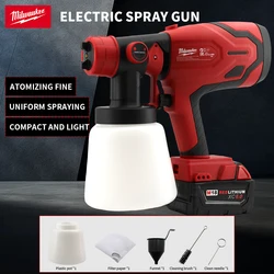 Milwaukee-Pistola de pulverização elétrica sem fio High Power, Aerógrafo de revestimento de móveis automáticos, pulverizador de tinta, ajustável para bateria Li-ion 18V, 800ml