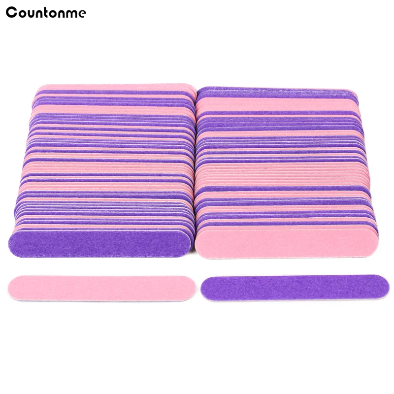 

500Pcs Strong Sandpaper Mini Nail Files Professional Nail Buffer UV Gel Polish Remover Stick Manicure File 2 Side Sanding Tools