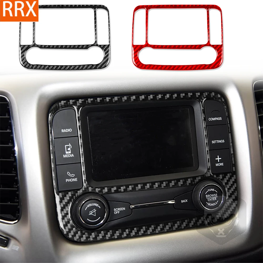 For Jeep Compass 2018-2021 Real Carbon Fiber Sticker Central Navigation Control Panel Car Accessories Interior decorative