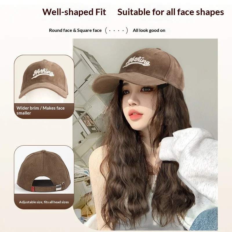 1pc Letter Embroidery Oversized Baseball Cap for Women,Wide Brim Snapback Hat,Outdoor Sunshade Peaked Caps Solid Color Visors