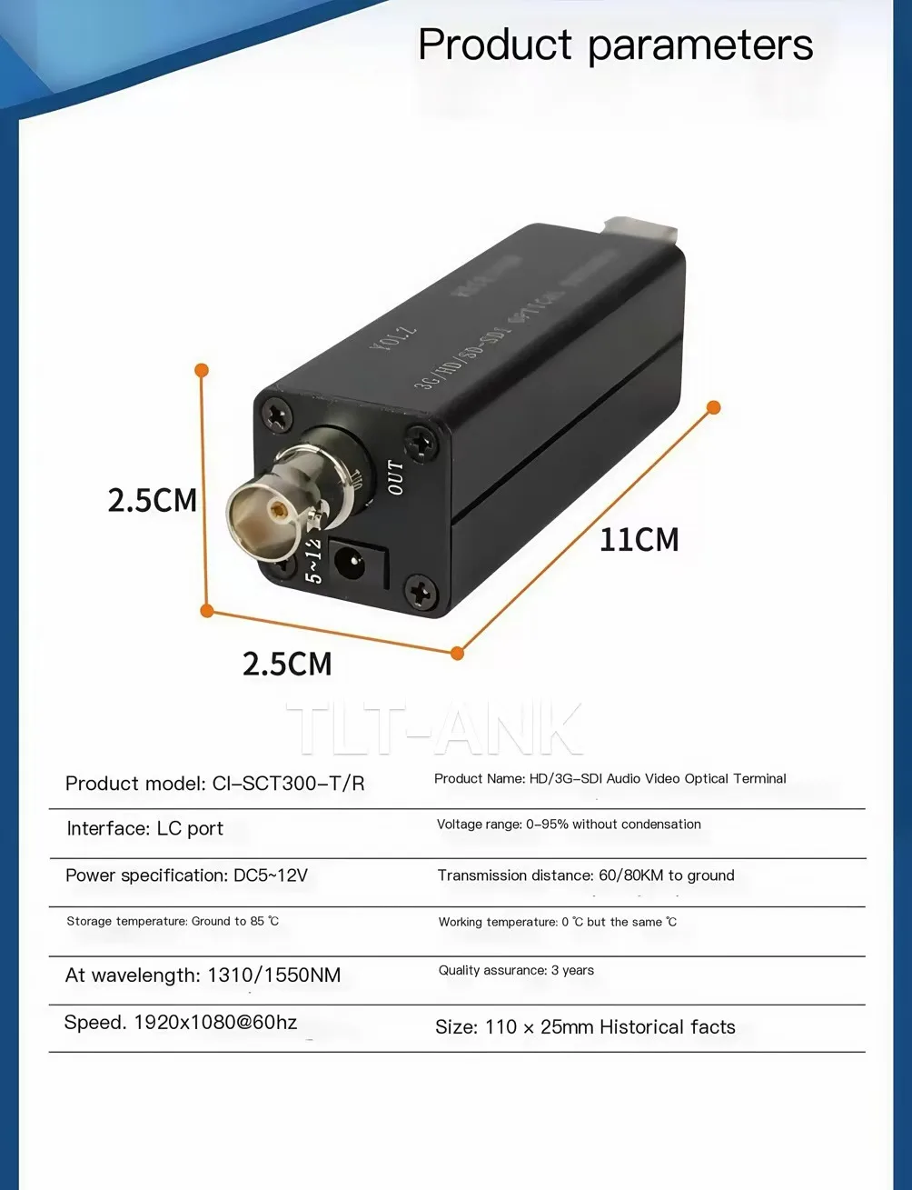 Mini 1080P 3G HD SDI BNC a convertidor de Audio de medios ópticos de fibra HD SDI sobre extensor de transceptor de vídeo de fibra óptica 20km