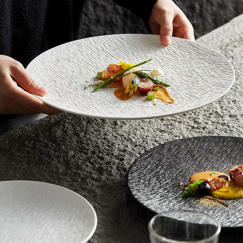 Creative Circular Steak Western Style Plate, High-end Steak Italian Pasta Plate, Dessert Fruit Salad Plate, Vegetable Plate