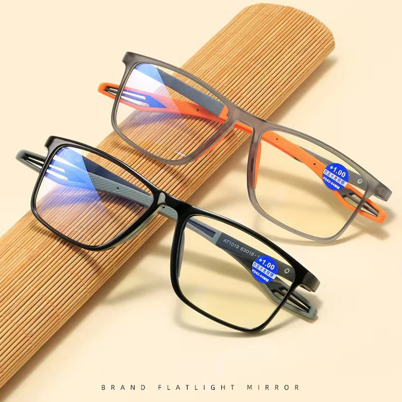 Elastische TR90 Lesebrille Vintage Flexible Anti Blau Licht Weit Anblick Brillen Frauen Männer Retro Presbyopie Sport Brillen – Detail 6
