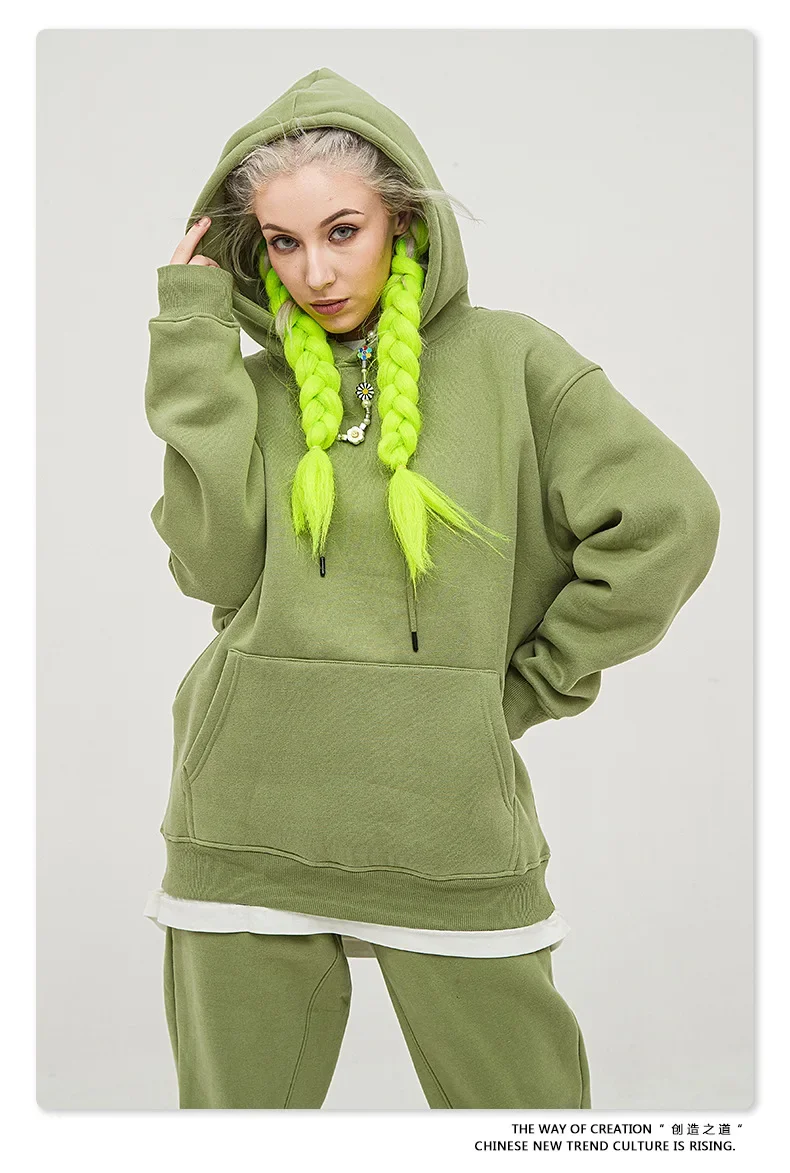 2023 Herbst und Winter sowie samt dicke Kapuze einfarbig Pullover Pullover Hose europäischen und amerikanischen Gezeiten Marke Hoodie Anzug