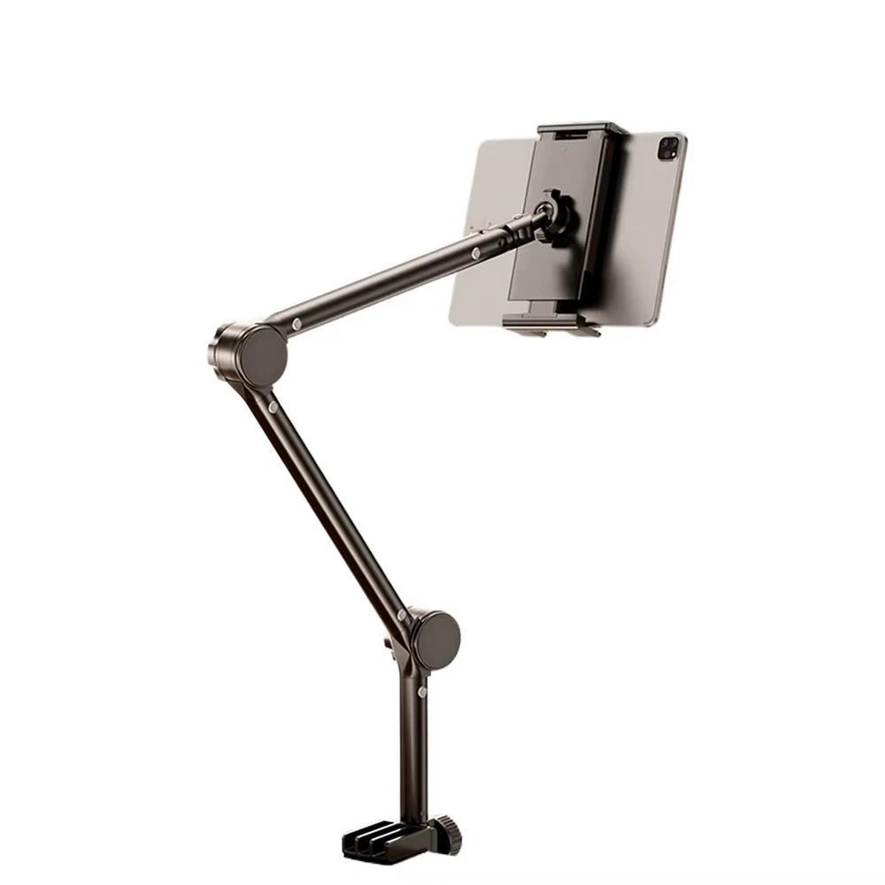 Support pour téléphone paresseux 360 ° Support de tablette rotatif réglable pour téléphone portable iPad 4-13 pouces, bras flottant avec Clip