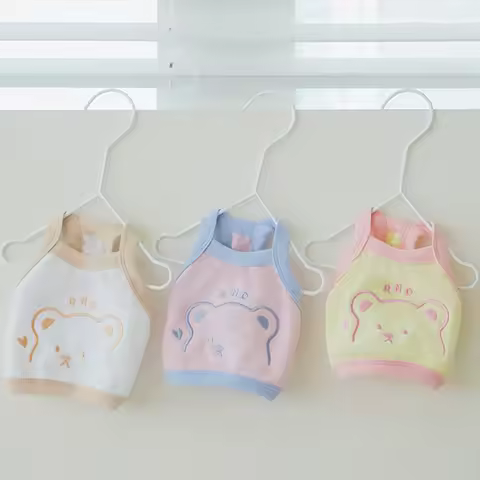 Summer Spring Puppy Clothes Bear Candy Colour Sling Cute Dog Vest Teddy Two Legs Clothing Yorkshire Cool Comfortable T-shirt