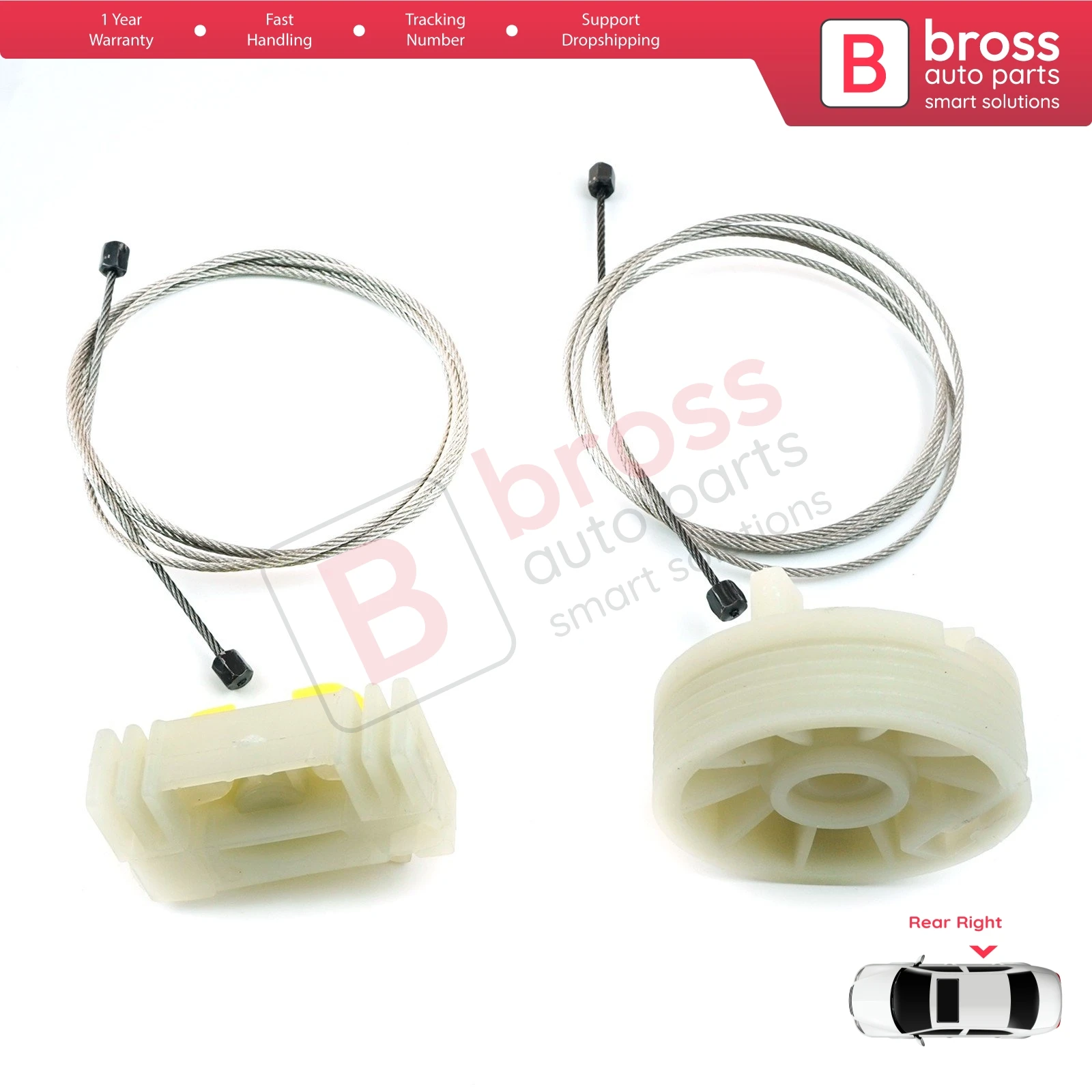 BWR368 Set di riparazione del regolatore dell'alzacristallo elettrico porta posteriore destra per Vauxhall Opel Meriva MK1 A X03 2003-2010 93362664