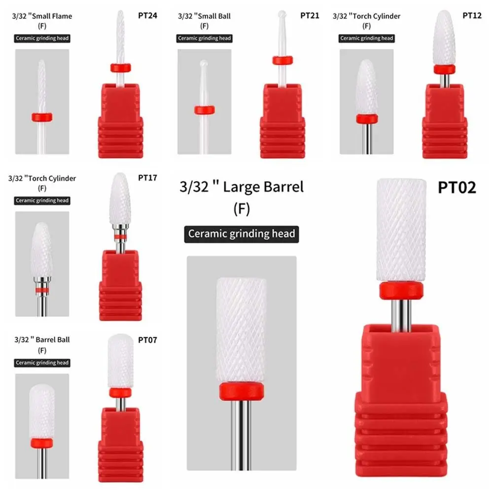 Replacement Gringing Heads Ceramic Nail Polishing Head Nail Cuticle Clean Rotary Gel Polishing Removal Ceramic Nail Drill Bits