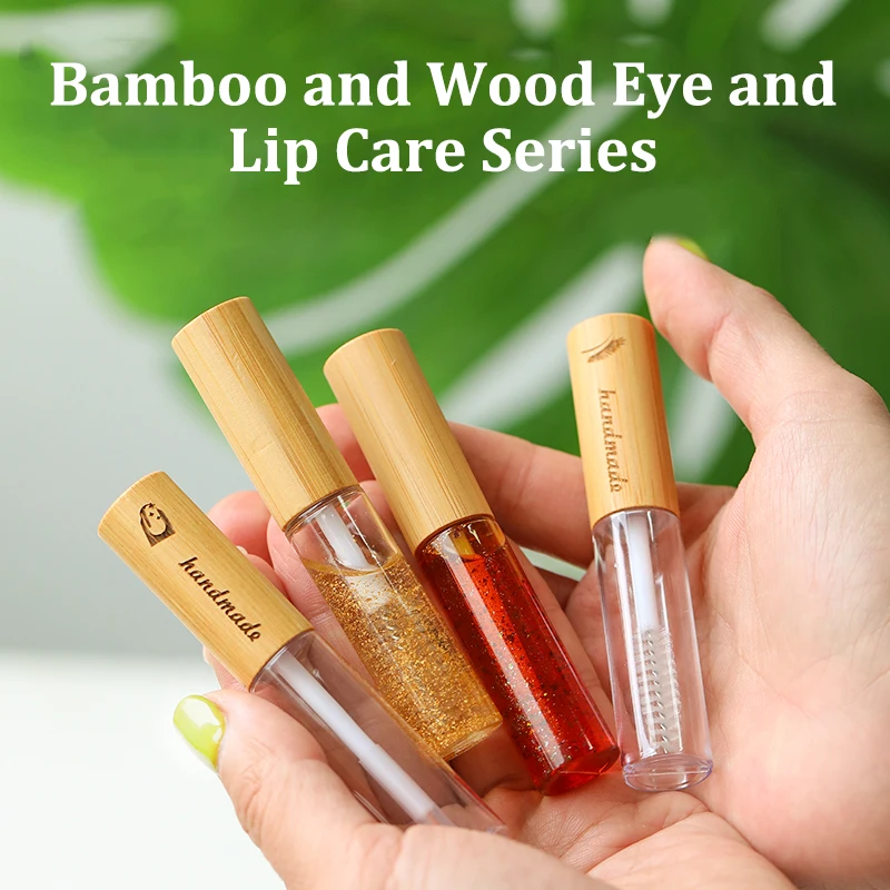 6/8ml Empty Mascara Bamboo Container Tube Eyelashes Tube Vials Bottle Lip Gloss Glaze DIY Eyeliner Packing Cosmetic Container