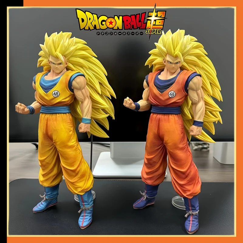 

In Stock Anime Dragon Ball Z Figure Ssj3 Goku Figure 30cm Pvc Super Saiyan Statue 3 Gokou Gk Collectible Model Toys Gifts