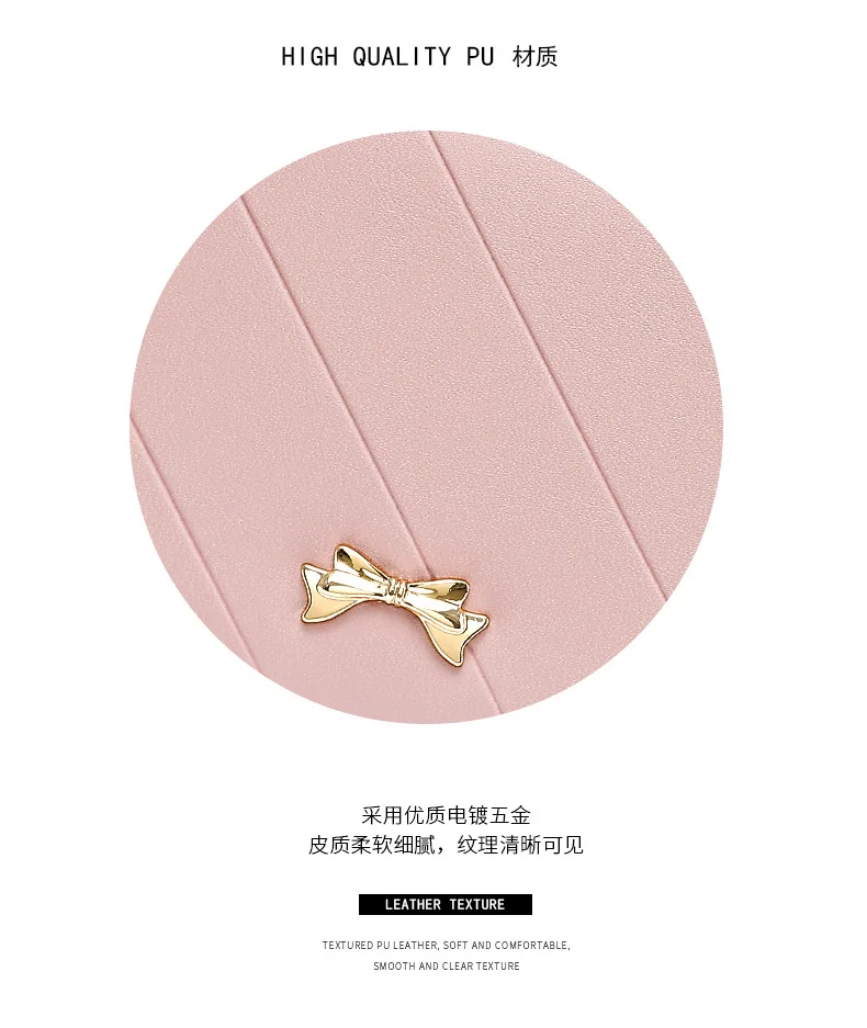 الكورية نمط المرأة المحفظة القصيرة بو الجلود محفظة نسائية للعملات المعدنية مع Ins فراشة عقدة Trifold مشبك المال الأفقي بالجملة