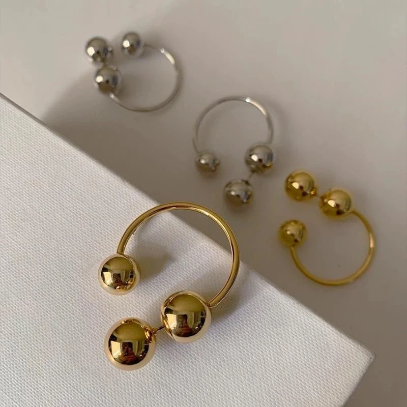 Metal Hoop Earrings With Round Ball Dangle Creative Style for Women Suitable for Traveling and Social EventsHot