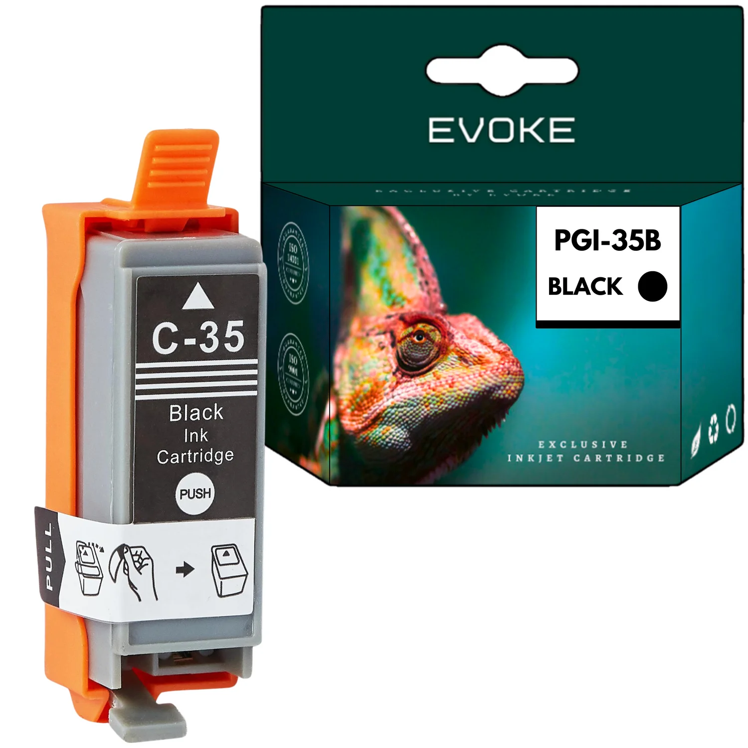 Evoke Compatibele Inkt voor Canon Pgi-35 Pgi35 1509B001 Zwart 9,5 ml 190 Pagina's Pixma Ip100 Ip110 Mini260 Mini320 Tr150