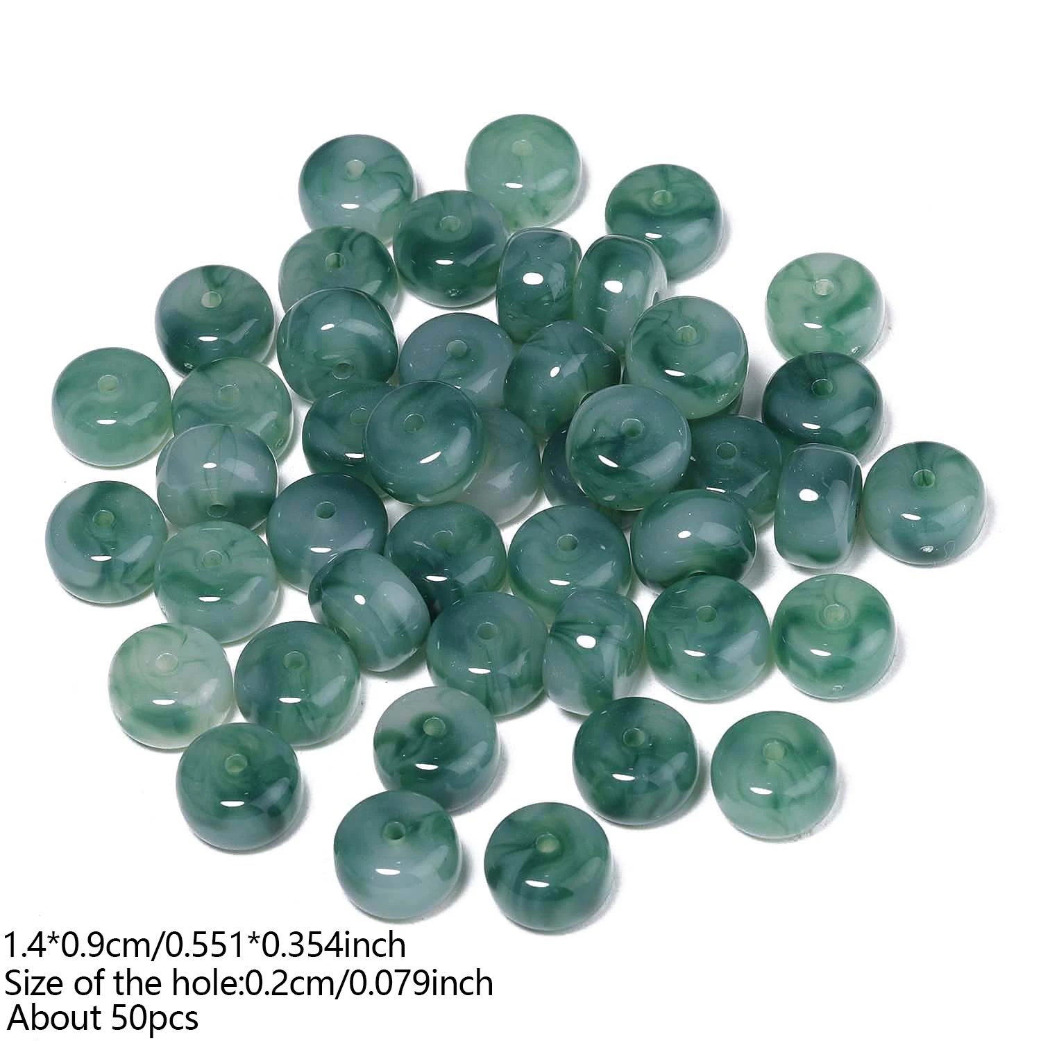 Farbige Acryl-Flachperlen 9x14mm Lose Spacer-Rondelle-Perlen für DIY-Ohrringe, Armbänder, Halsketten und Schmuckherstellung Zubehör – Detail 4