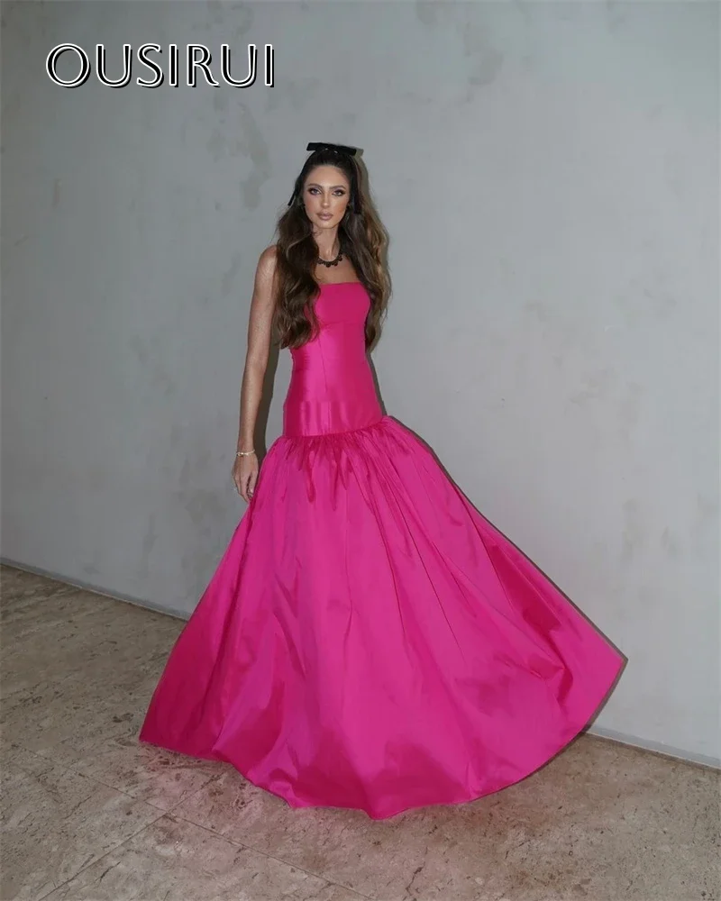 Vestidos De Noche largos elegantes De satén, Vestidos De Noche formales sin tirantes plisados sin mangas, Vestidos De Noche personalizados