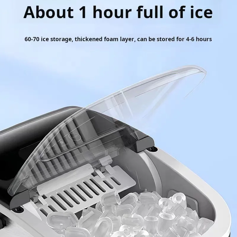 110V/220V Multifunctional household small ice maker with automatic cleaning function, portable ice maker tool 24H/12KG