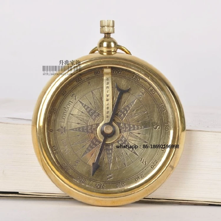 India Imported Brass Exquisite Mini Compass Outdoor Mountaineering Don't Get Lost Compass Portable Pocket Watch Compass
