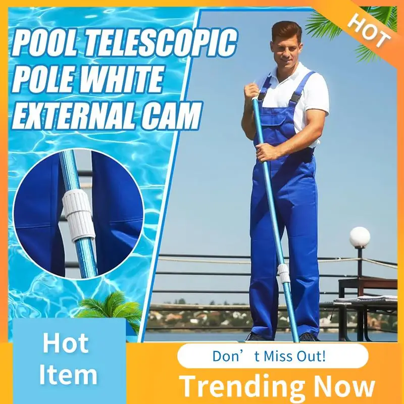 ABNL 4 Pcs Pool Telescopic Pole White External Cam Pool Pole Parts Telescopic Extension Pole Cam Lock Replacement