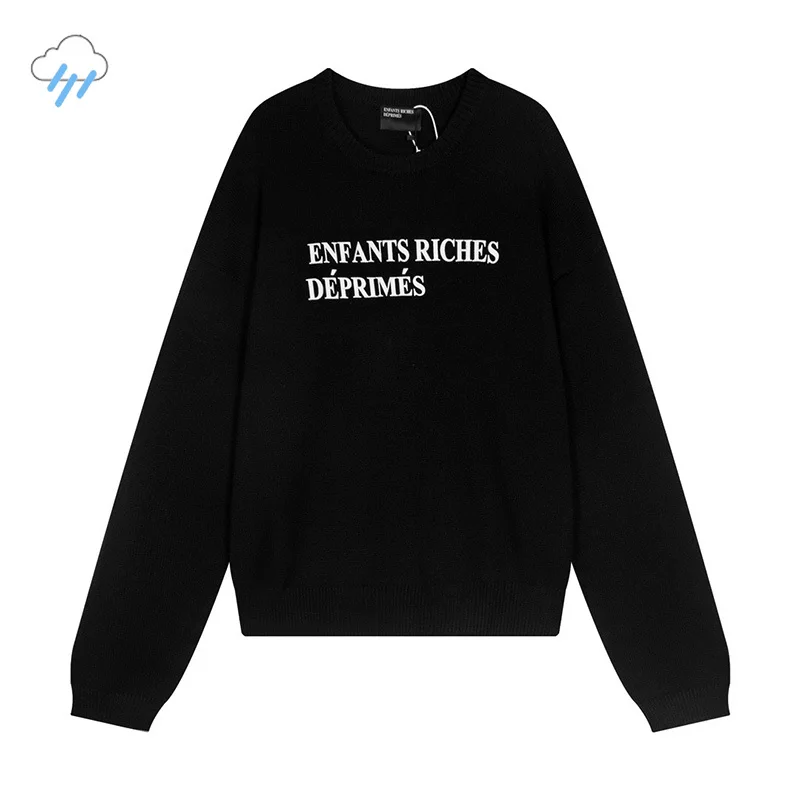 24FW High Quality Classic Letter Logo Jacquard Enfants Riches Deprimes Sweater Men Women Oversized ERD Crewneck Knit Sweatshirts