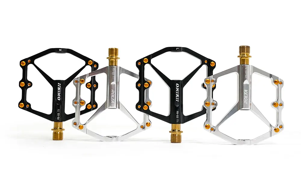 ONIRII PD-03 TI Ultraleichte Titan-Achsen-Flachpedale mit Dreifachlagerung und Rutschfesten Stiften für Rennräder, Falträder und Mountainbikes – Detail 10