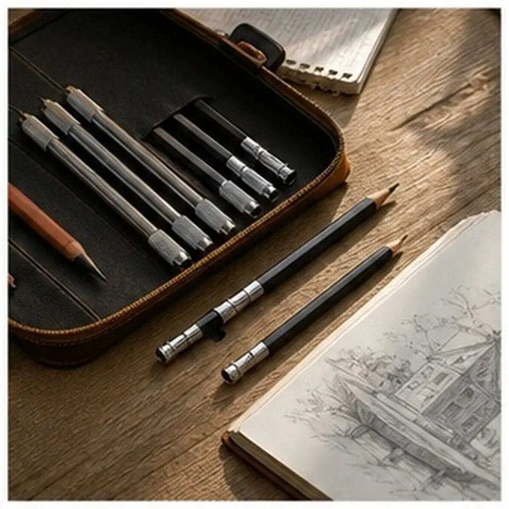 8Pcs Lightweight Metal Pencil Extender for Artists Pencil Lengthener Tool Extend Short Pencils Comfortably Sketch Drawing