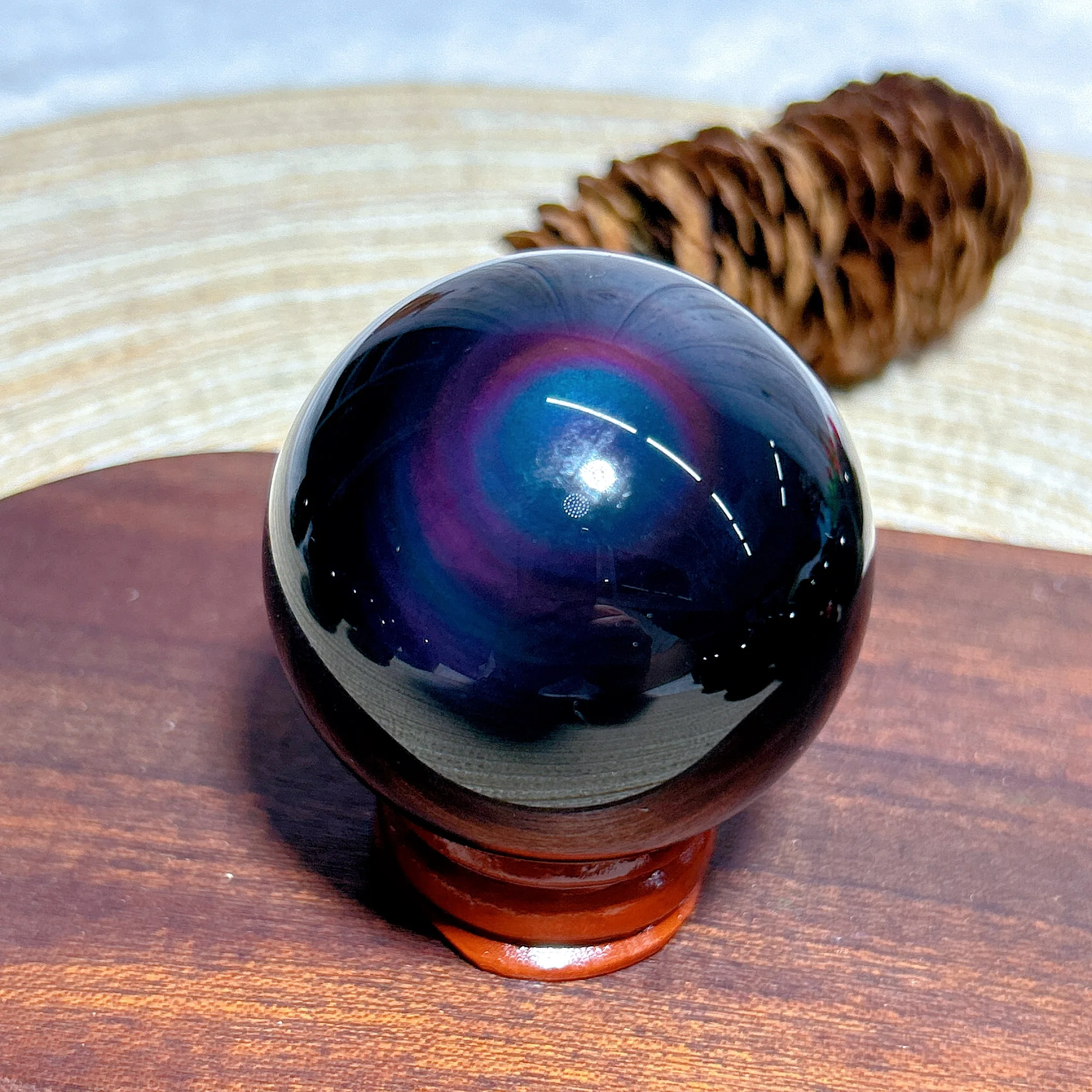 

Healing High Quality Natural Crystal Rainbow Obsidian Sphere Colourful Ball Gemstones Mineral Energy Reiki Home Decorations Gift