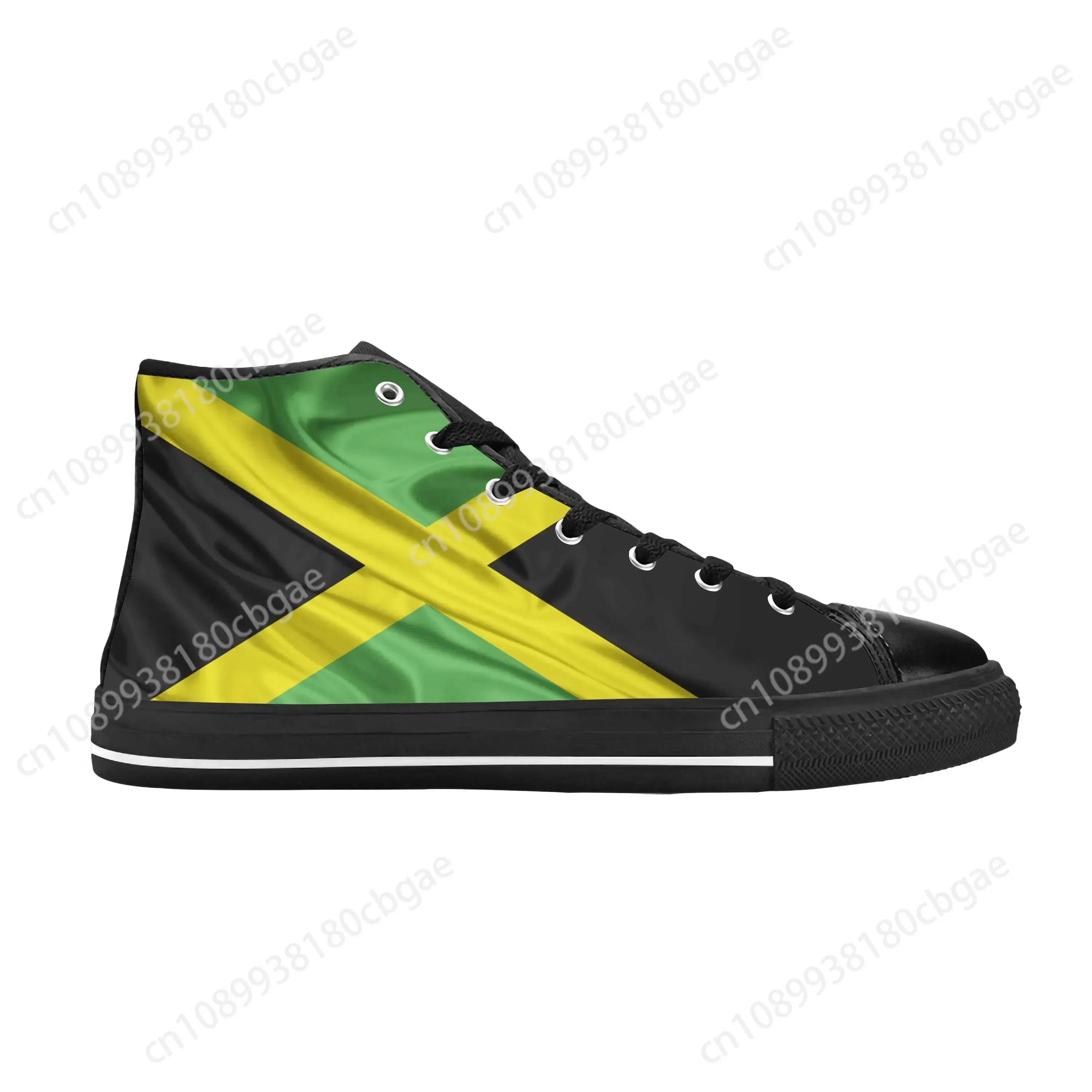 

Jamaica Jamaican Lion Flag Patriotic Pride Funny Casual Cloth Shoes High Top Comfortable Breathable 3D Print Men Women Sneakers
