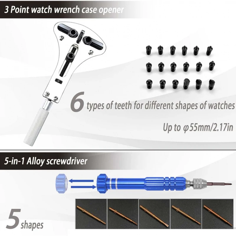

Hot New Watch Repair Kit Professional Watch Repair Tool Watch Battery Replacement Kit Disassembly Battery Replacement Combo Set