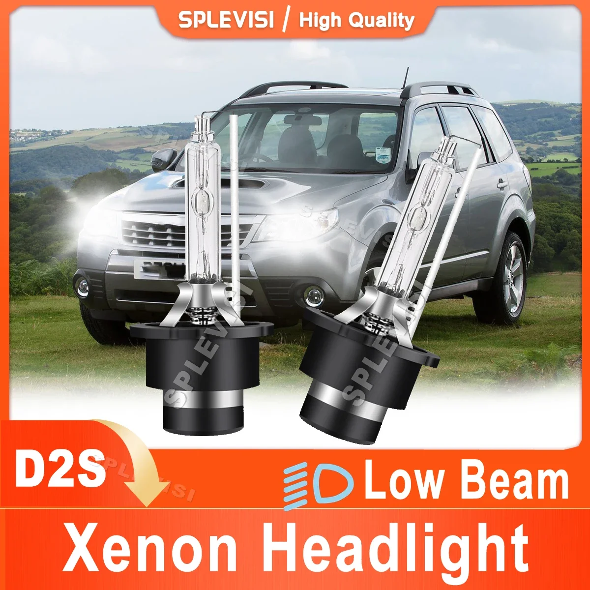 

SPLEVISI Car Headlight Low Beam Xenon Lamp D2S Pure White 9000LM Replacement For Subaru Forester III 2008 2009 2010 2011 2012