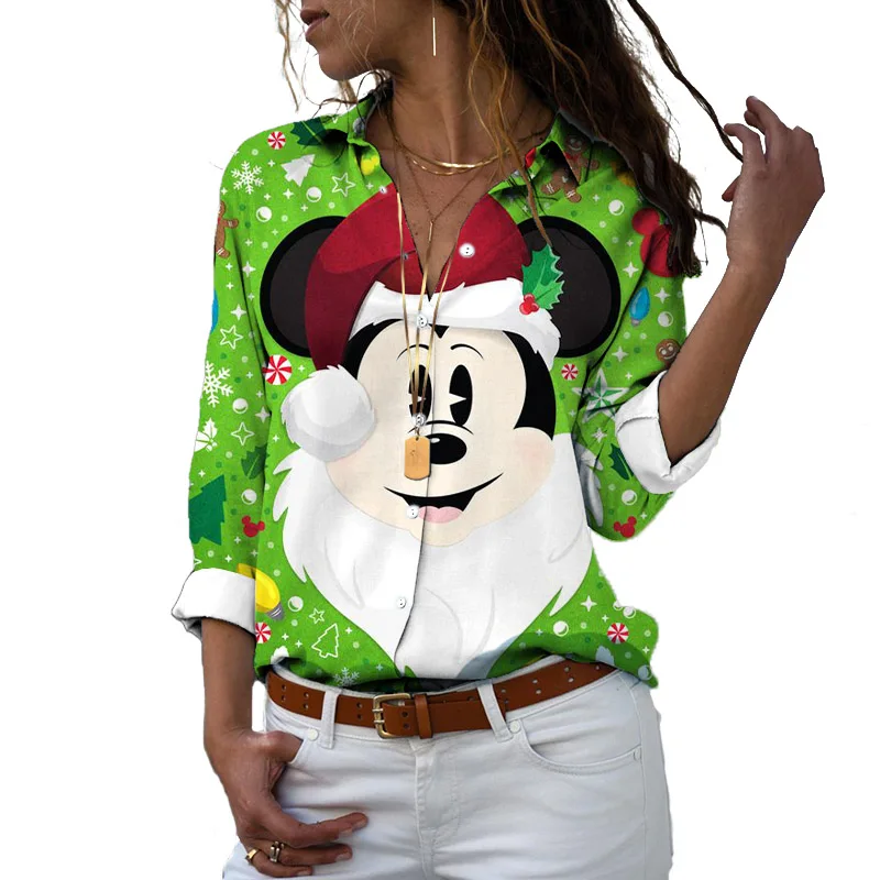 Carnival Christmas Disney Mickey and Minnie Anime 3D Printing Fall New Harajuku Style Cute Casual Top Beach Cartoon Shirt 2022