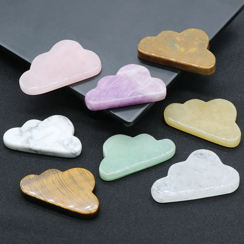 10pc Natural Gemstone Carved Cloud Shape Ornament Crystal Stone  Accessories Craft Decorative Trinkets