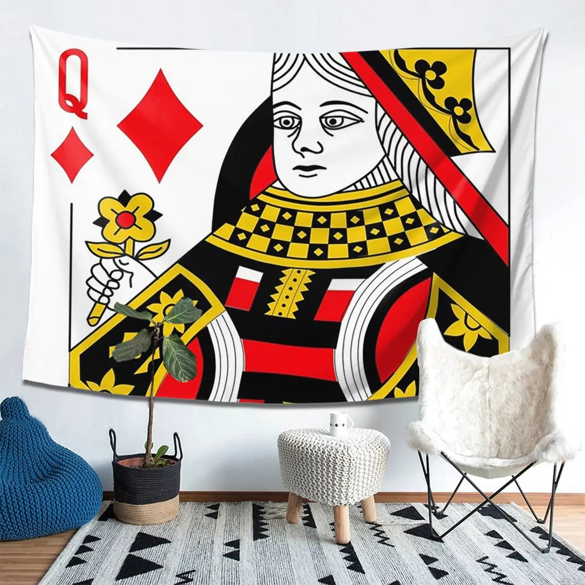 reine-de-diamants-carte-pont-casino-poker-q-diamants-tapisserie-decoration-art-esthetique-tapisseries-maison-mur-tissu-tenture-murale